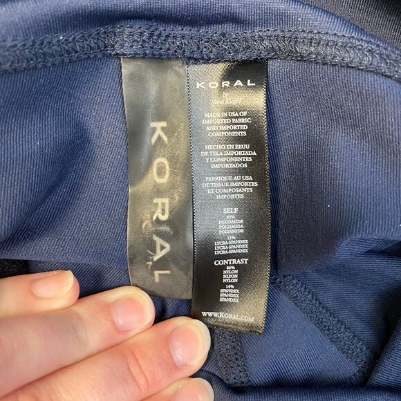 KORAL Activewear Leggings NWT H2O Luxury Compression Workout Pants Blue‎ Black S - Picture 10 of 12